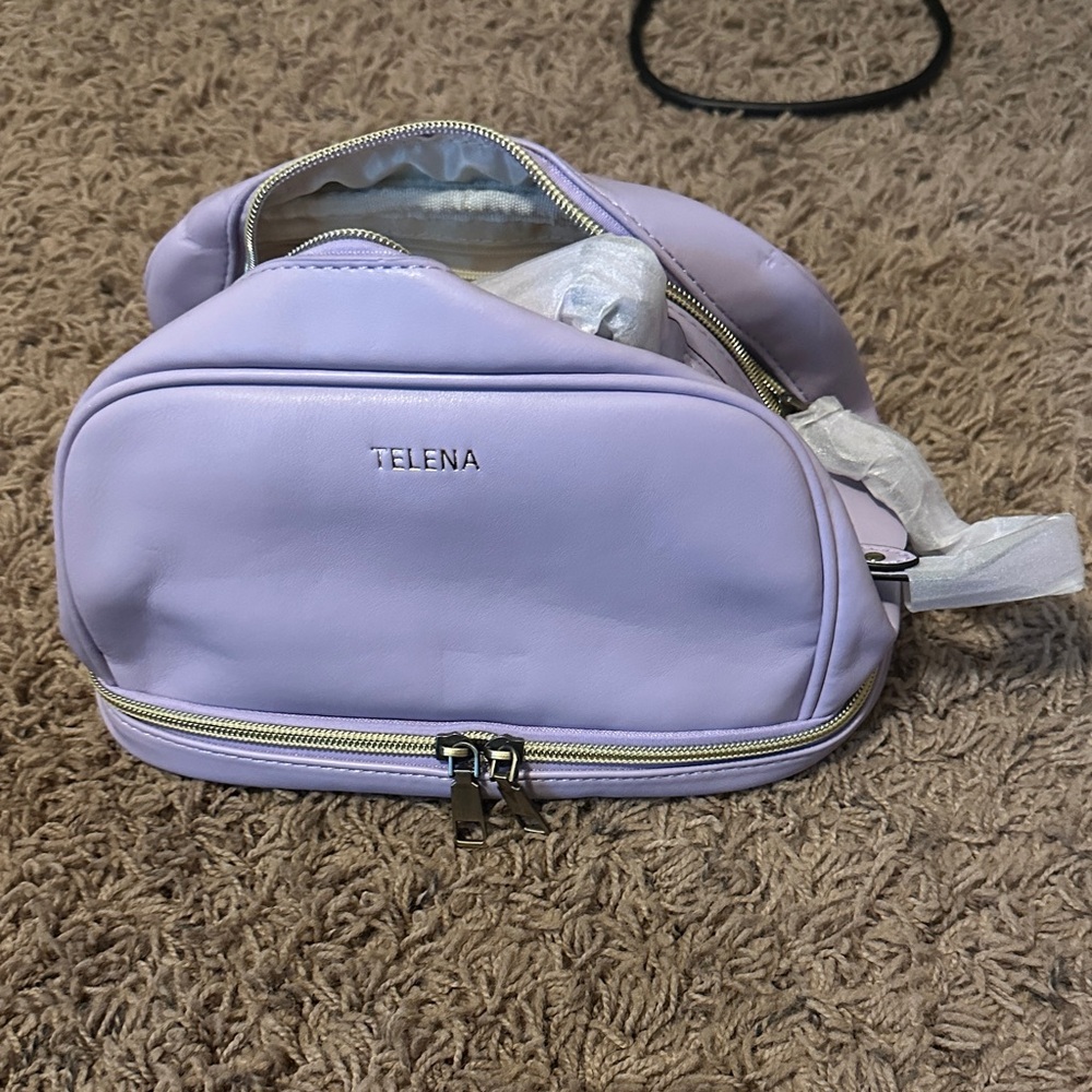 Purple makeup bag